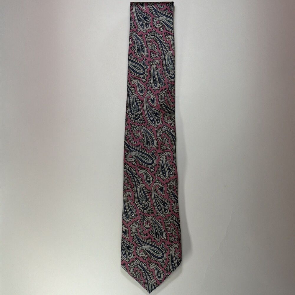Christian Dior Pink Paisley Silk Tie